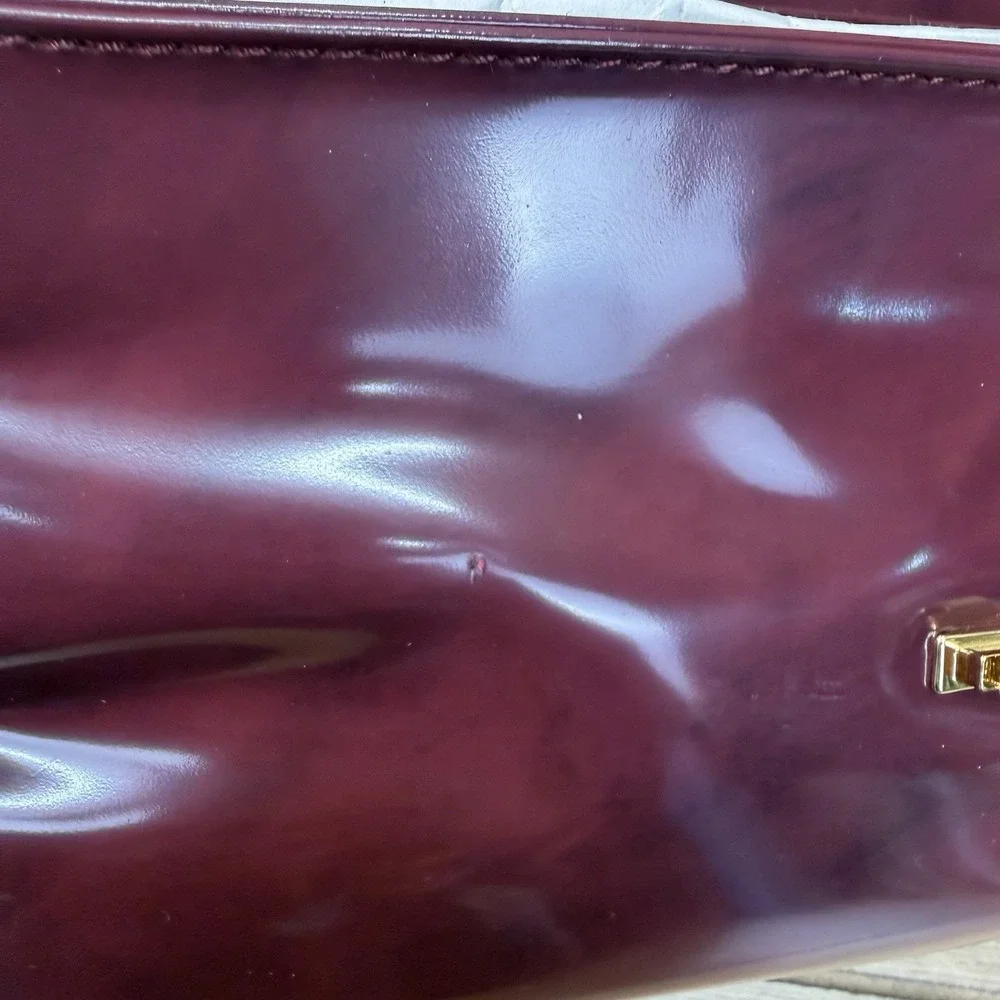 Pratesi Barchetta Italian Leather Shoulder Bag Chianti Burgundy Gold Hardware